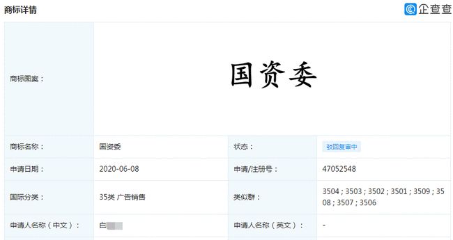 竟有人欲注冊“國資委”商標？怕是對《商標法》誤解太深