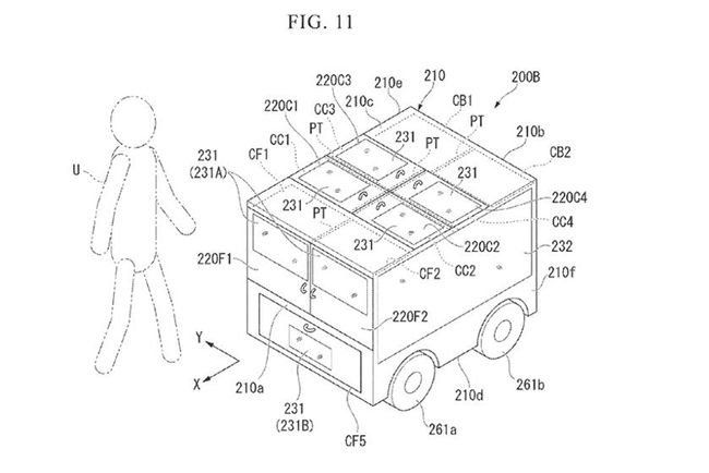 2021年10月13日本田申請自動駕駛送貨車專利 可遞送包裹