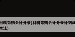 材料采購會計分錄(材料采購會計分錄計劃成本法)