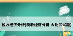 稅收經(jīng)濟(jì)分析(稅收經(jīng)濟(jì)分析 大比武試題)