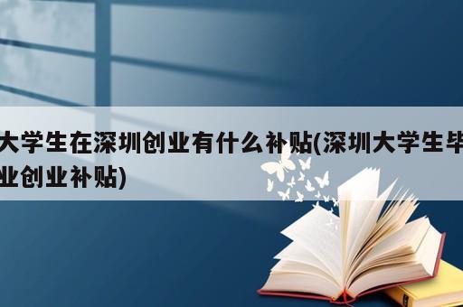 大學(xué)生在深圳創(chuàng)業(yè)有什么補(bǔ)貼(深圳大學(xué)生畢業(yè)創(chuàng)業(yè)補(bǔ)貼)