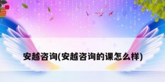 安越咨詢(安越咨詢的課怎么樣)