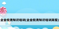 企業(yè)稅務(wù)知識(shí)培訓(xùn)(企業(yè)稅務(wù)知識(shí)培訓(xùn)簡報(bào))