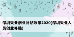 深圳失業(yè)創(chuàng)業(yè)補(bǔ)貼政策2020(深圳失業(yè)人員創(chuàng)業(yè)補(bǔ)貼)