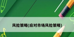 風(fēng)險(xiǎn)策略(應(yīng)對(duì)市場(chǎng)風(fēng)險(xiǎn)策略)