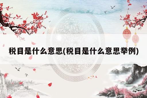 稅目是什么意思(稅目是什么意思舉例)