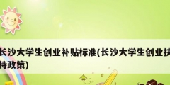 長沙大學(xué)生創(chuàng)業(yè)補貼標(biāo)準(zhǔn)(長沙大學(xué)生創(chuàng)業(yè)扶持政策)