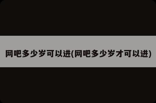 網(wǎng)吧多少歲可以進(網(wǎng)吧多少歲才可以進)