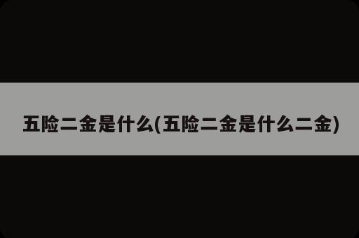 五險(xiǎn)二金是什么(五險(xiǎn)二金是什么二金)