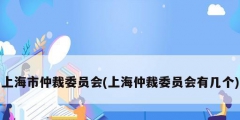 上海市仲裁委員會(上海仲裁委員會有幾個(gè))